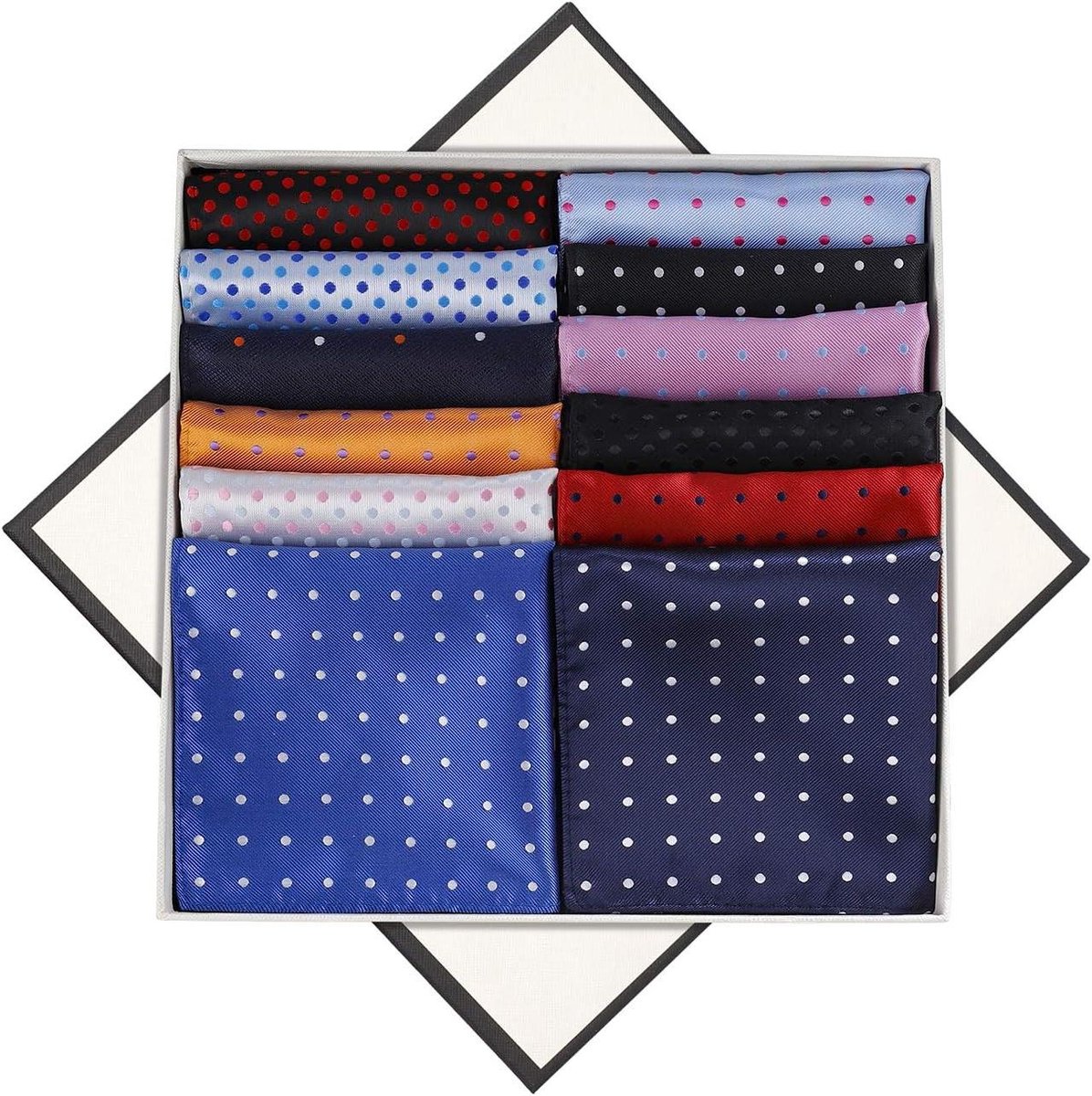Heren zakdoeken - Pochette vierkant - Pakken combineren - Jacquard geweven patroon - 24 x 24 cm - 12 kleuren