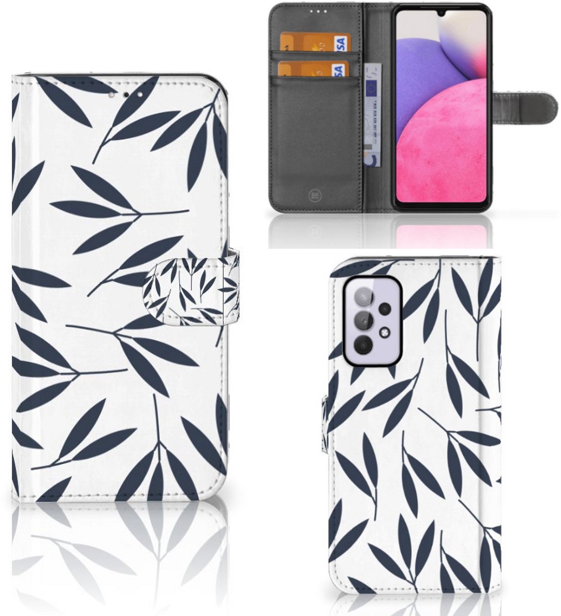 Samsung Galaxy A33 5G Hoesje Leaves Blue