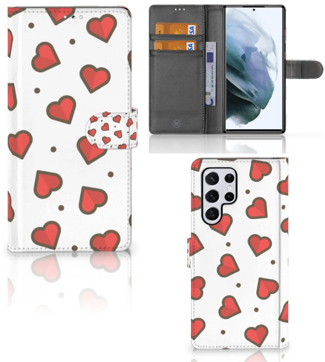 Samsung Galaxy S22 Ultra Telefoon Hoesje Hearts