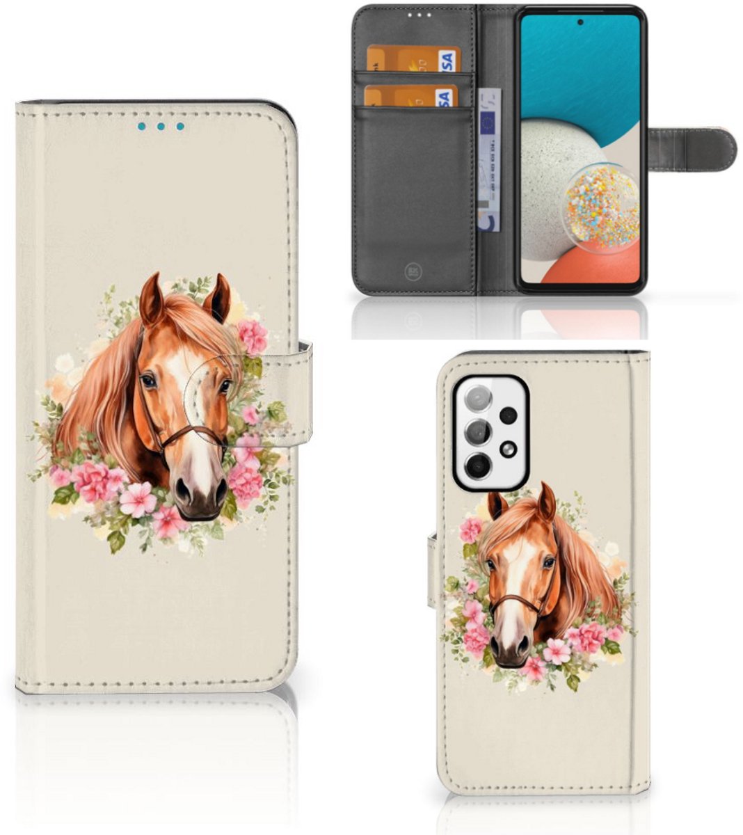 Telefoonhoesje met Pasjes voor Samsung Galaxy A73 5G Paard