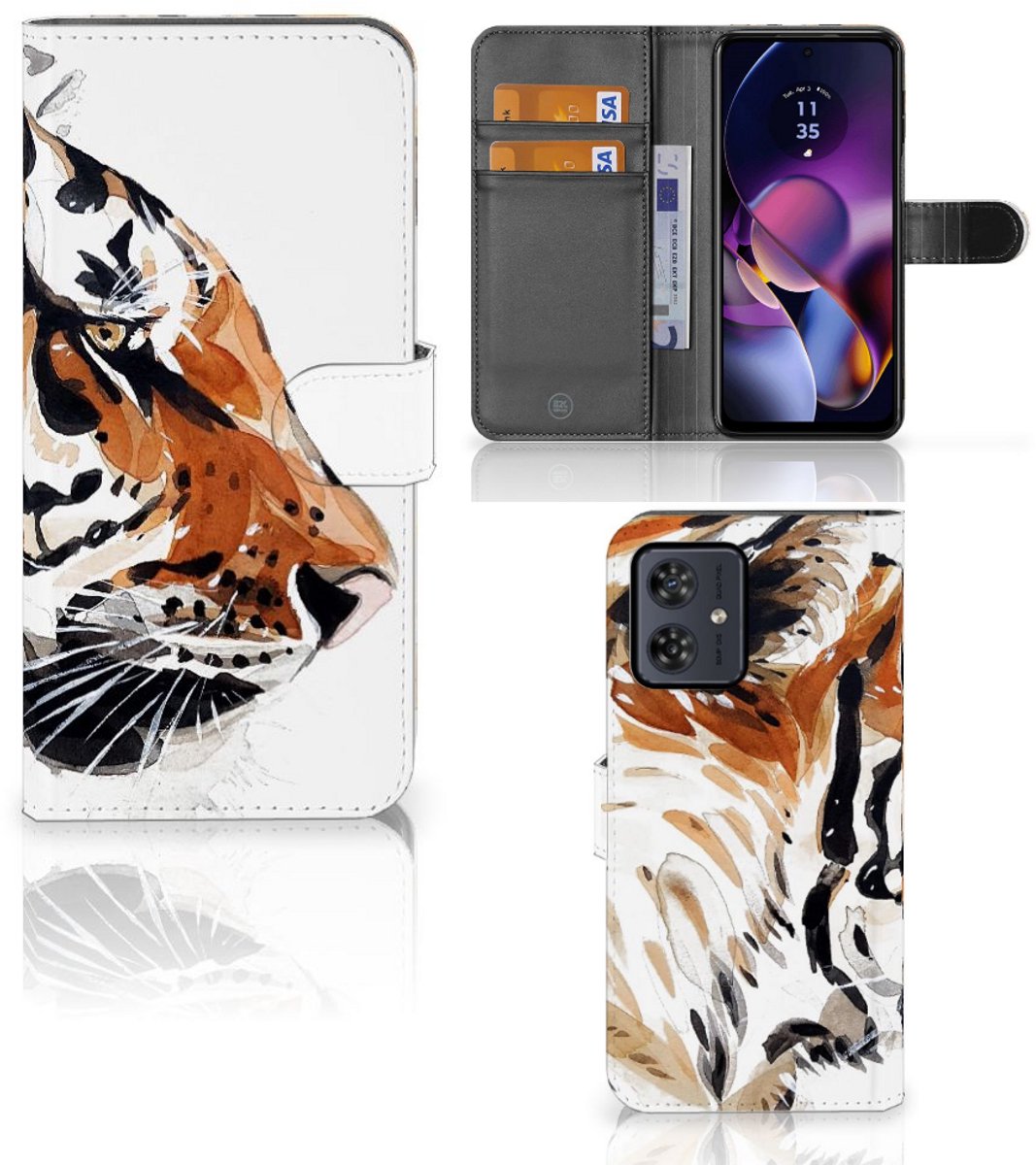 Hoesje Motorola Moto G54 Watercolor Tiger