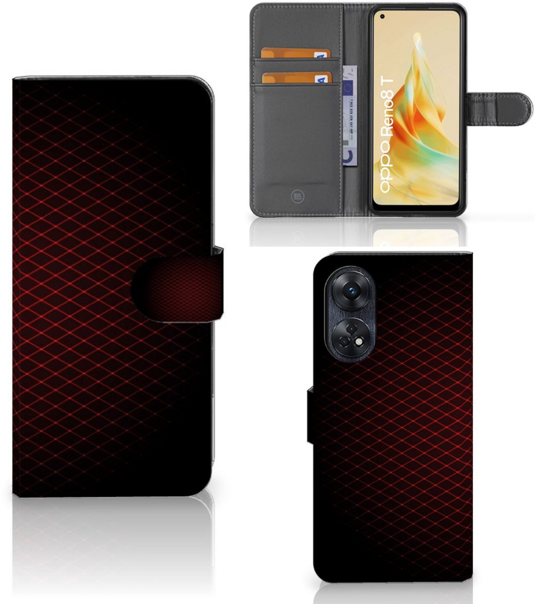 OPPO Reno8 T 4G Telefoon Hoesje Geruit Rood