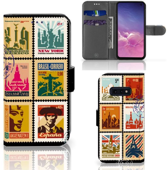 Portefeuille Samsung Galaxy S10e Cuir PU Portefeuille Livre Timbres