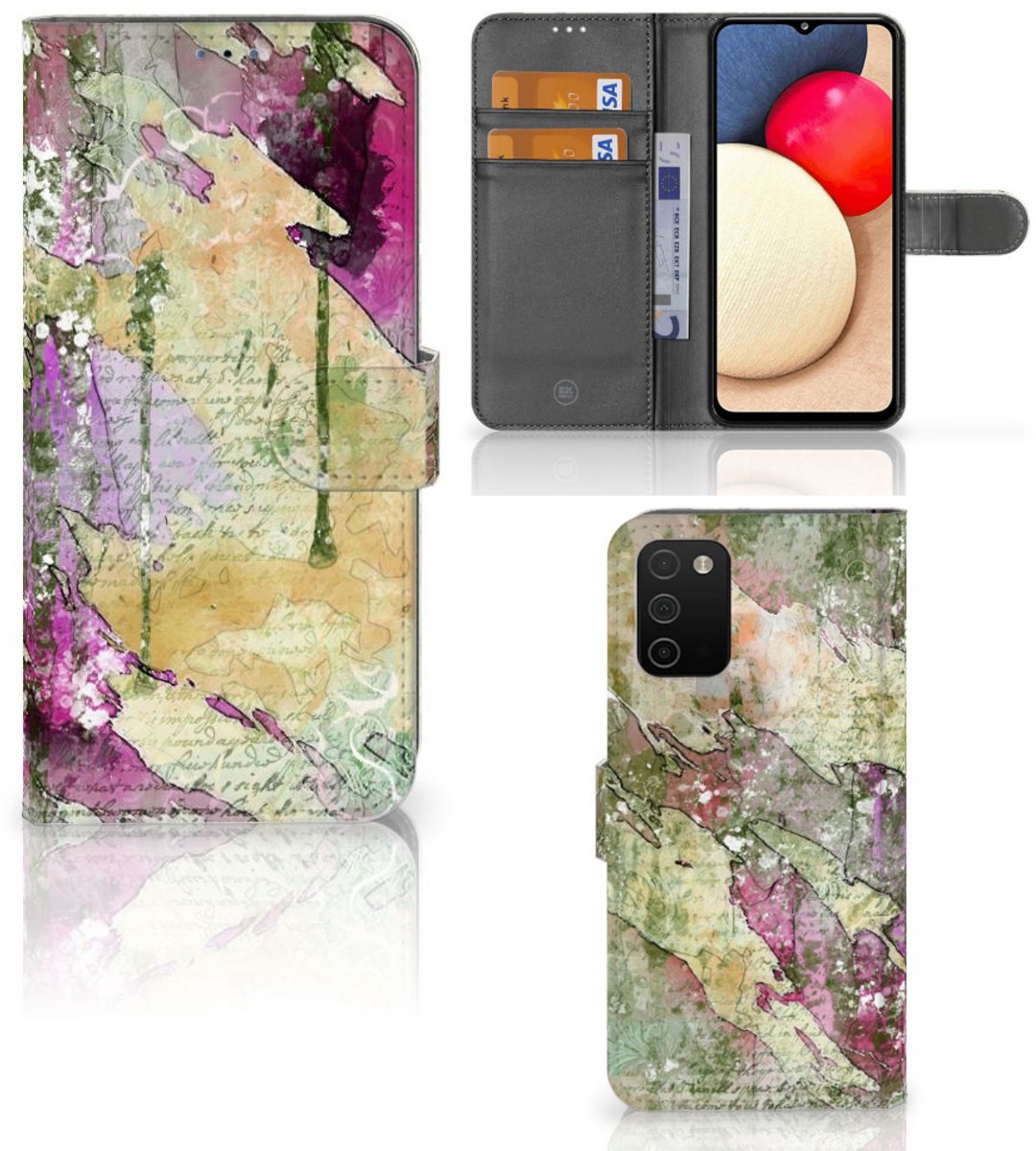 Boekhoesje voor Hoesje Samsung Galaxy A03s Letter Painting