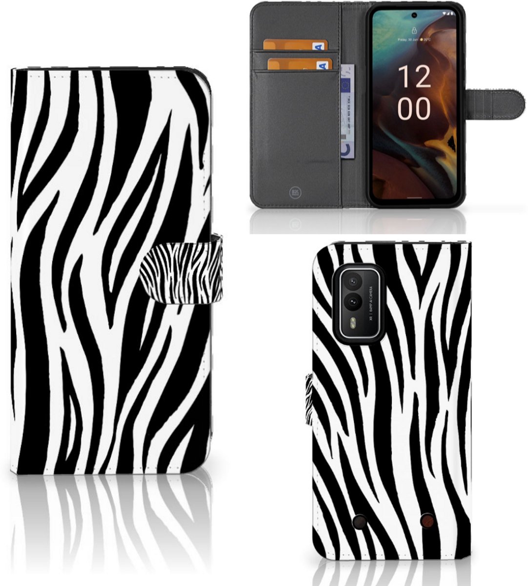 Nokia XR21 Telefoonhoesje met Pasjes Zebra