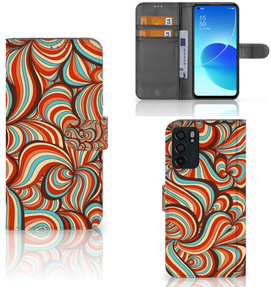 Book Case voor OPPO Reno6 5G Hoesje Retro