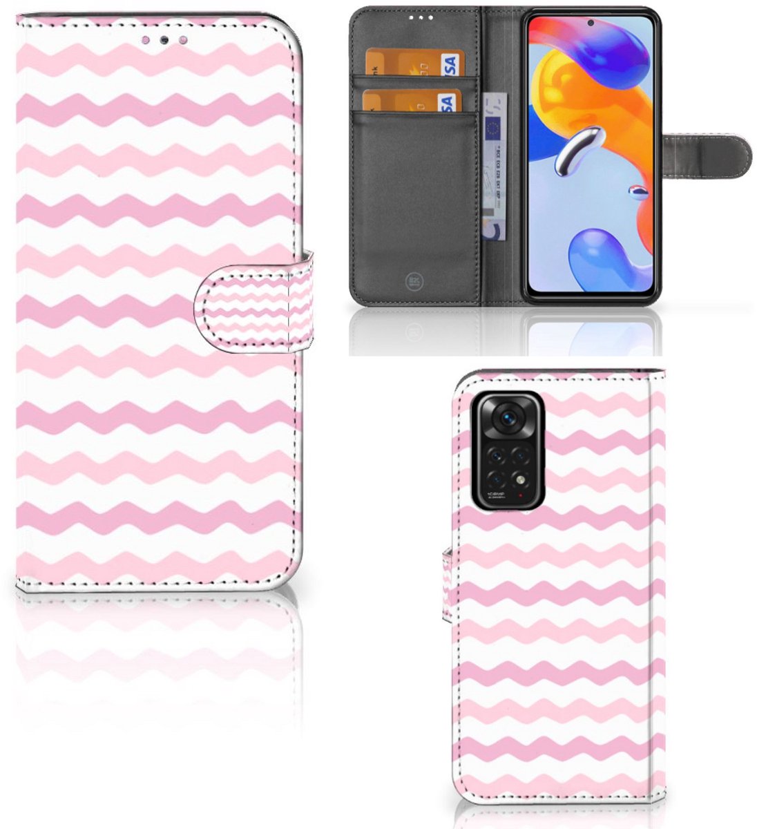 Xiaomi Redmi Note 11 Pro 5G/4G Telefoon Hoesje Waves Roze