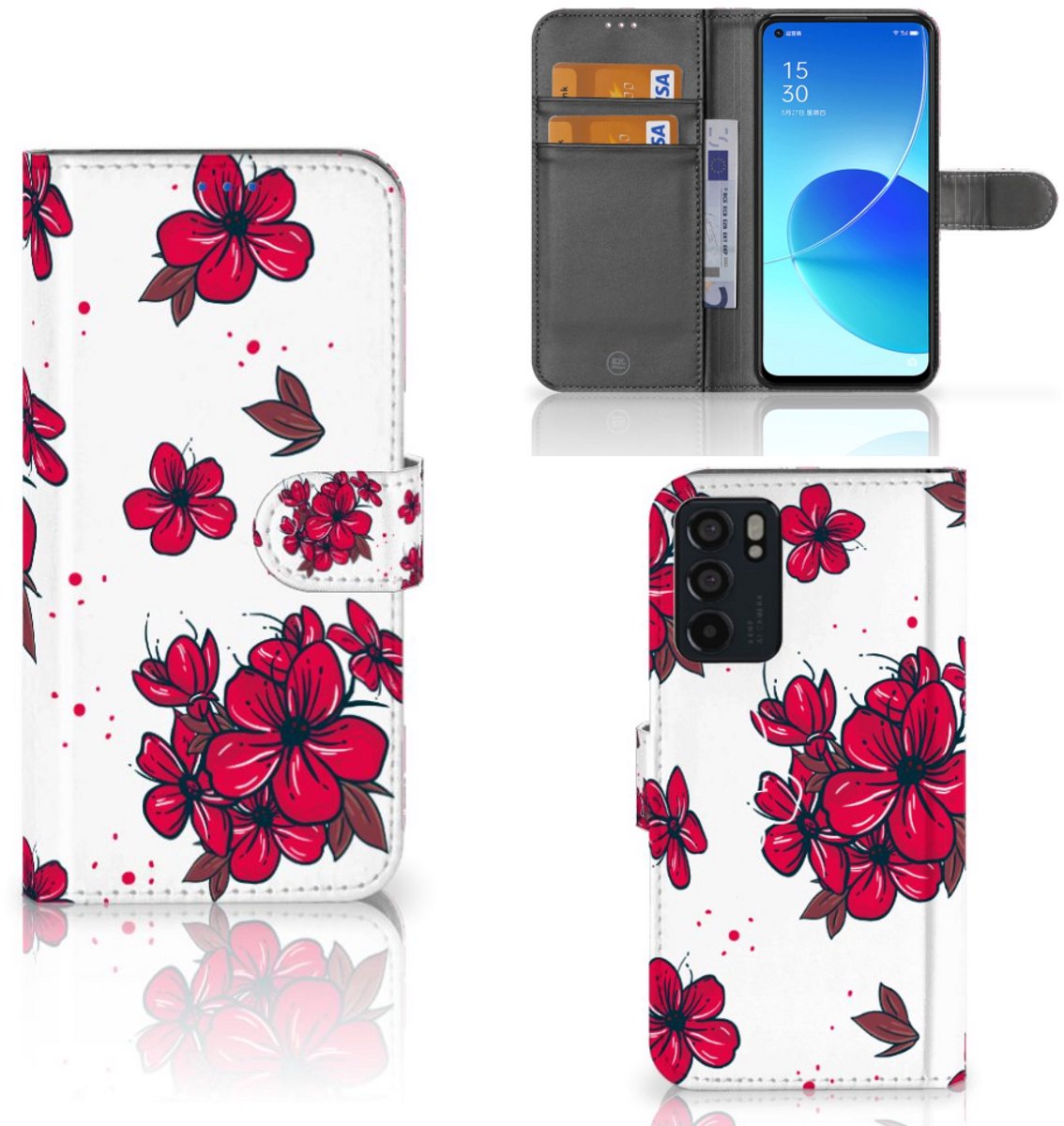 OPPO Reno6 5G Hoesje Blossom Red