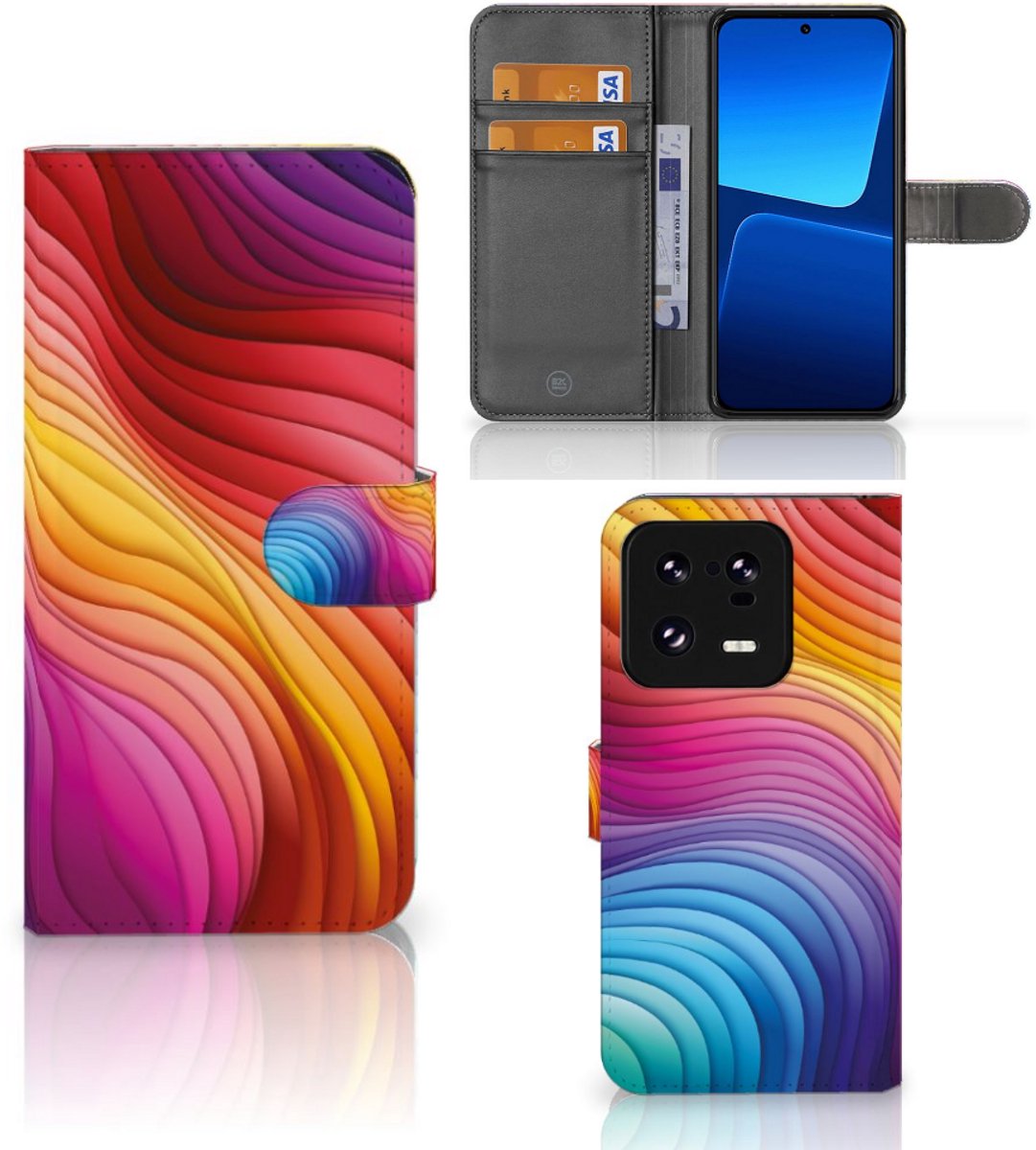 Book Case voor Xiaomi 13 Pro Regenboog