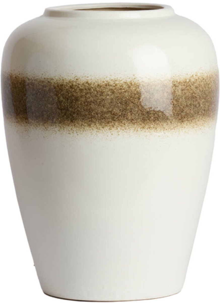 VALERIA keramieken vaas crème bruin Ø40x52 cm vaas - Light & Living