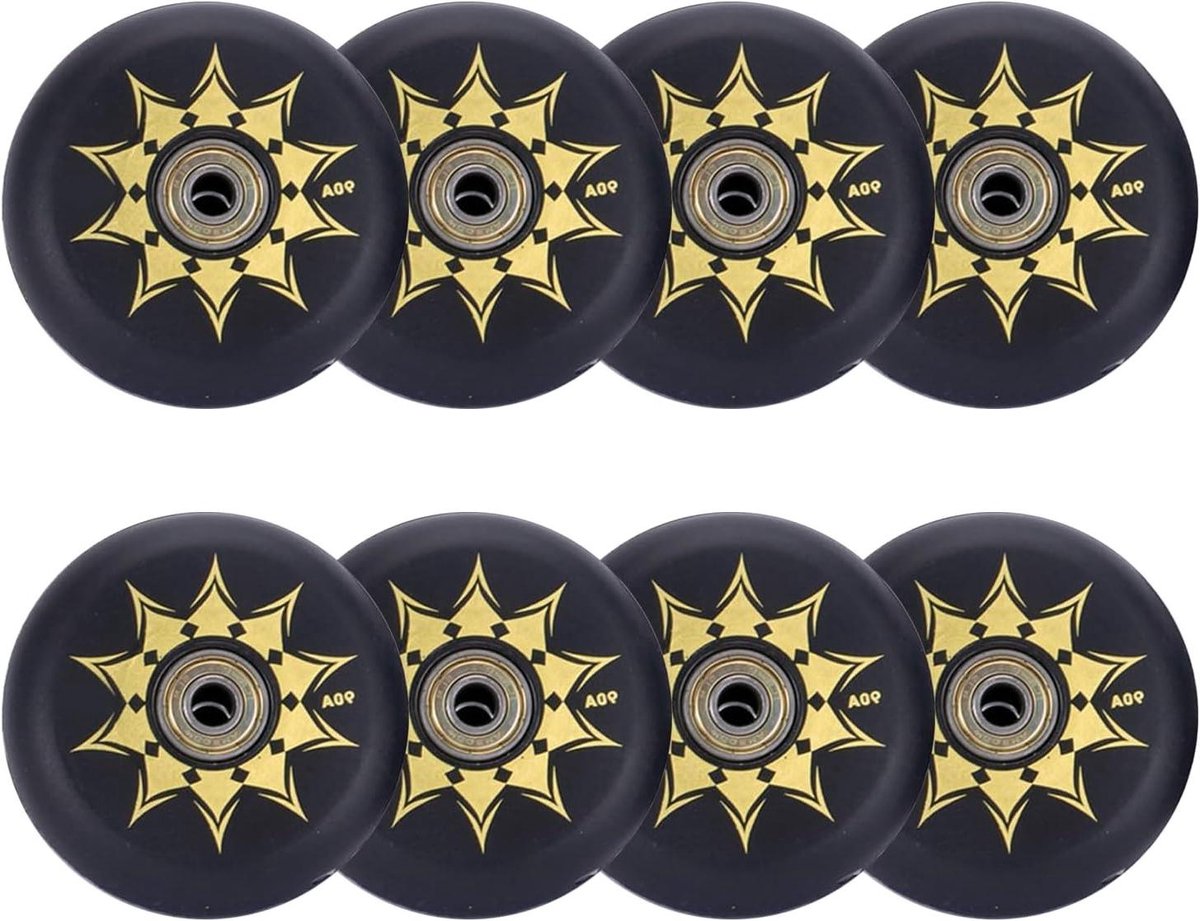Inline Skate Wielen Set - Skeeler Wielen Vervanging - Snel Skeeleren - Hoge Snelheid ABEC-9 Lagers - 72 mm 90A