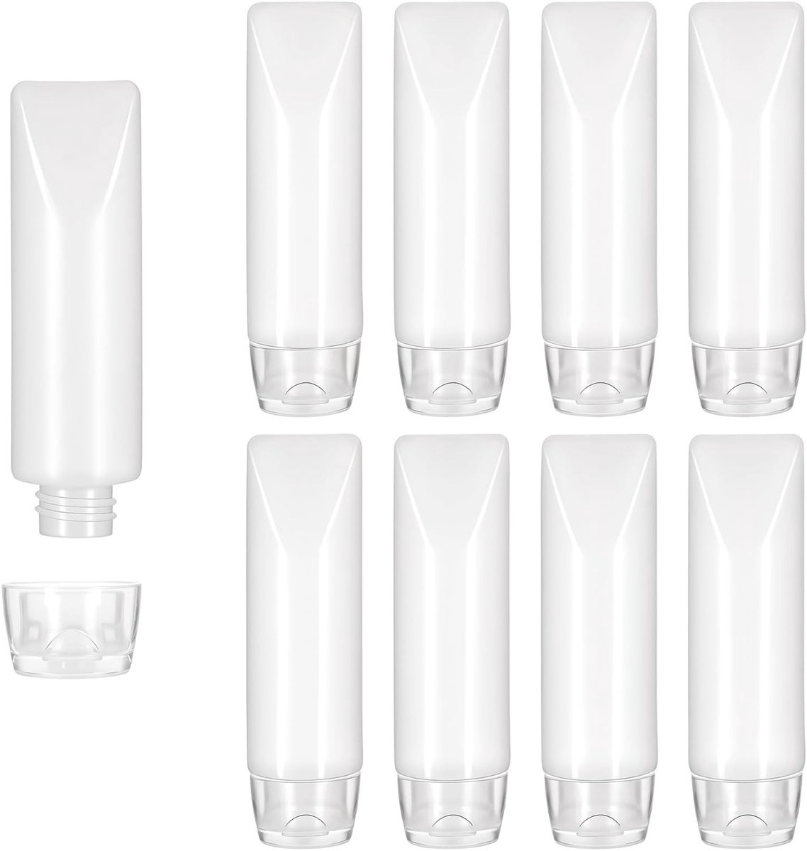 Set van 8 Herbruikbare Reisflessen van 30 ml - Lekvrije Squeeze Tubes voor Toiletten en Make-up Accessoires