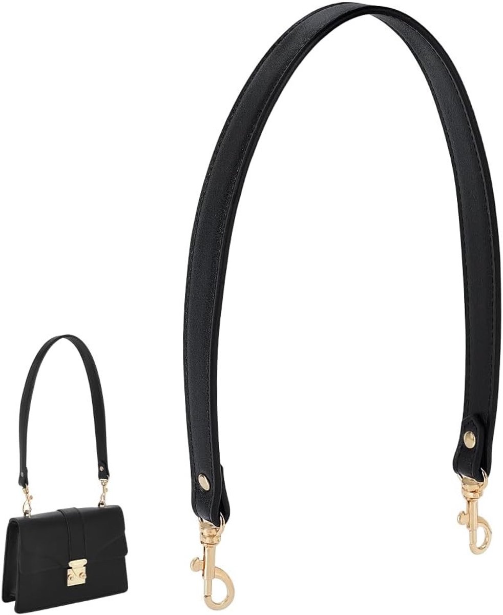 58 cm leren tasriem, 1,1 inch brede leren handgreep, vervangende handvatten voor handtassen met gouden gespen, ideaal voor DIY onderarmtassen en modeaccessoires