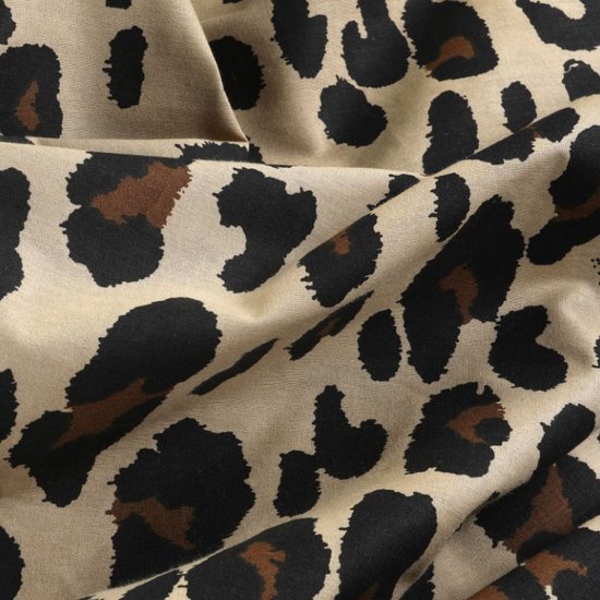 Dekbedovertrek Panter Beige Bruin 200x200/220 - 100% Katoen - Panterprint - Ademend van Merkloos — afbeelding 3