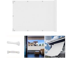 Balcony Privacy Screen, 90 x 200 cm, Balcony Cover, Privacy Shield, Waterproof, Weatherproof, Privacy Screen, Balcony Screens, for Patio Fence, Backyard, Porch - White