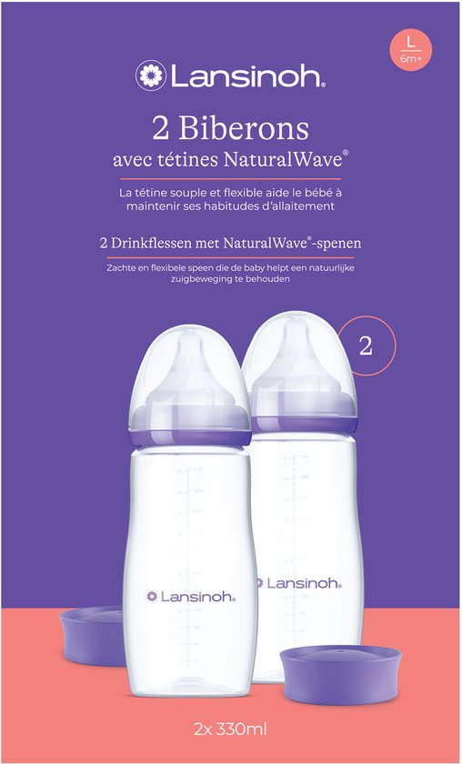 Lansinoh Fles met NaturalWave® Speen - 2 Stuks - 330 ml van Lansinoh — afbeelding 3