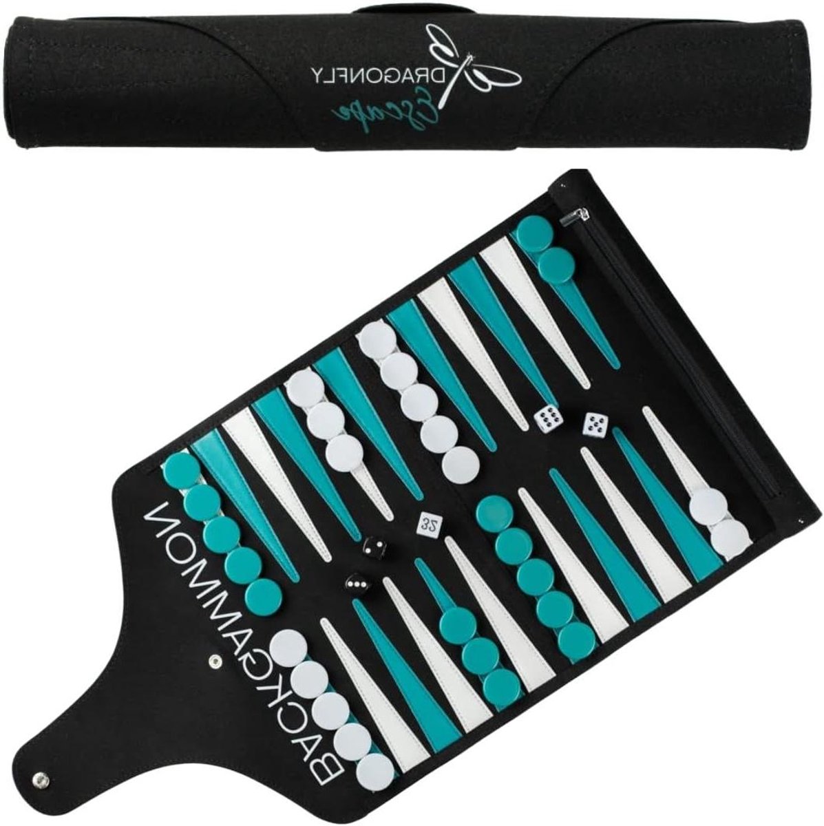 Rolbaar Backgammon Spel - Reis Backgammon Set - Strategische Spellen Spelen - Eenvoudig Op te Rollen - 38x31 cm Speeloppervlak