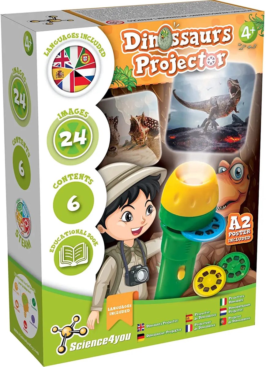 Science4you - Dinosaurs Projector - Educational Toy For Kids (7 Languages)