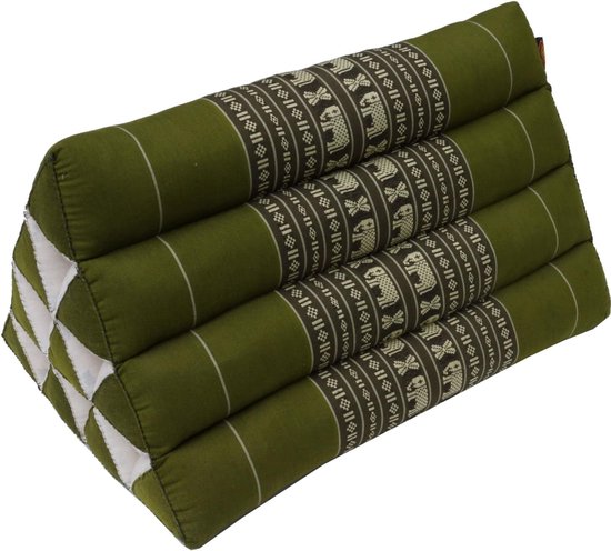 Driehoekig Kussen - Thaise Mat - Ontspannen Zitten - Kapok Vulling - 50 x 30 cm - Bruin van Merkloos — afbeelding 4