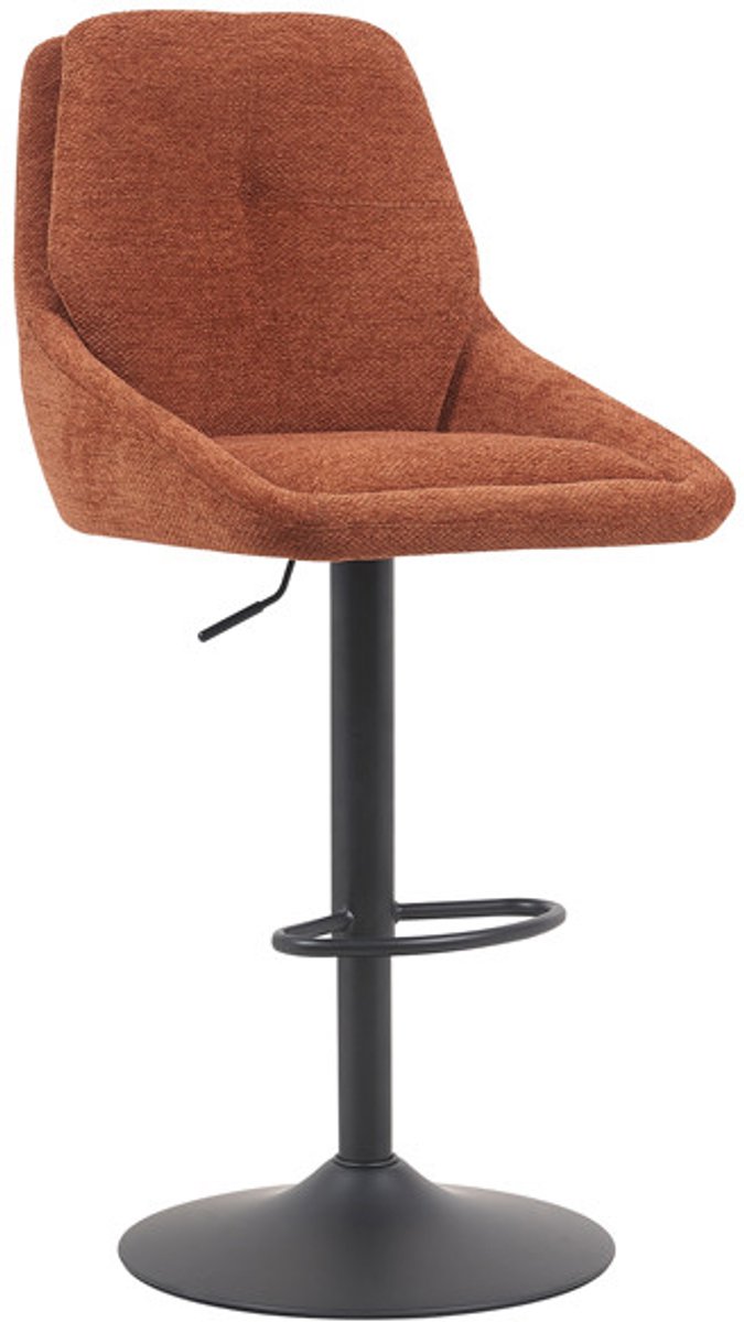Barkruk Avaro Roest - Stof - Set van 2 - Geschikt voor kookeiland - Draaibaar - Met rugleuning - In hoogte verstelbaar - Zithoogte 85 - 64 cm - Zitdiepte 44 cm