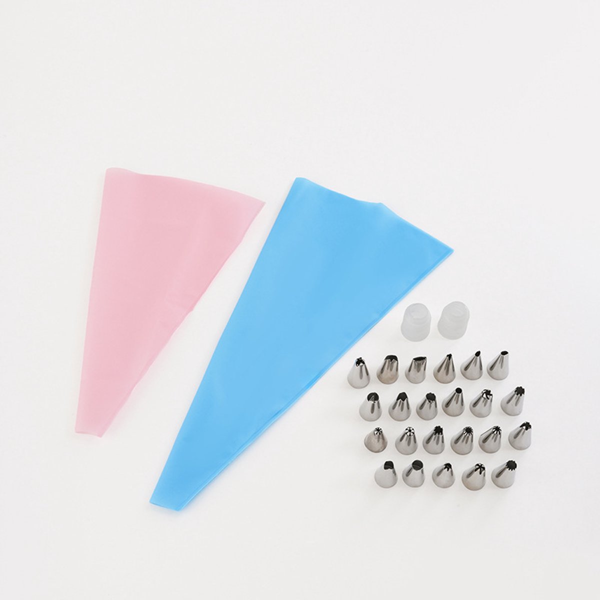 Spuitzakken en Spuitmondjes Set – 24 Mondjes + 2 Koppelingen – Complete Taartdecoratie Kit voor Taarten en Cupcakes