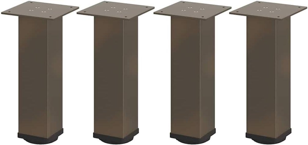 Salontafelpoten Set - Tafelonderstellen Meubelpoot - Tafel Personaliseren - Verstelbare Voetnivelleerders - 42-44 cm - Naturel