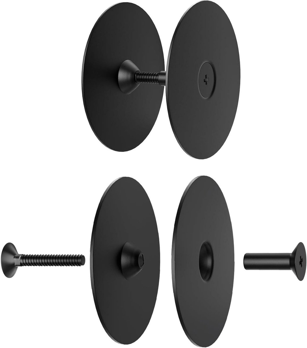 Deurgat Afdekplaat - Deurknop Gat Cover - Gaten Vullen - Duurzaam Metaal - 2 5/8 Inch Diameter - Zwart