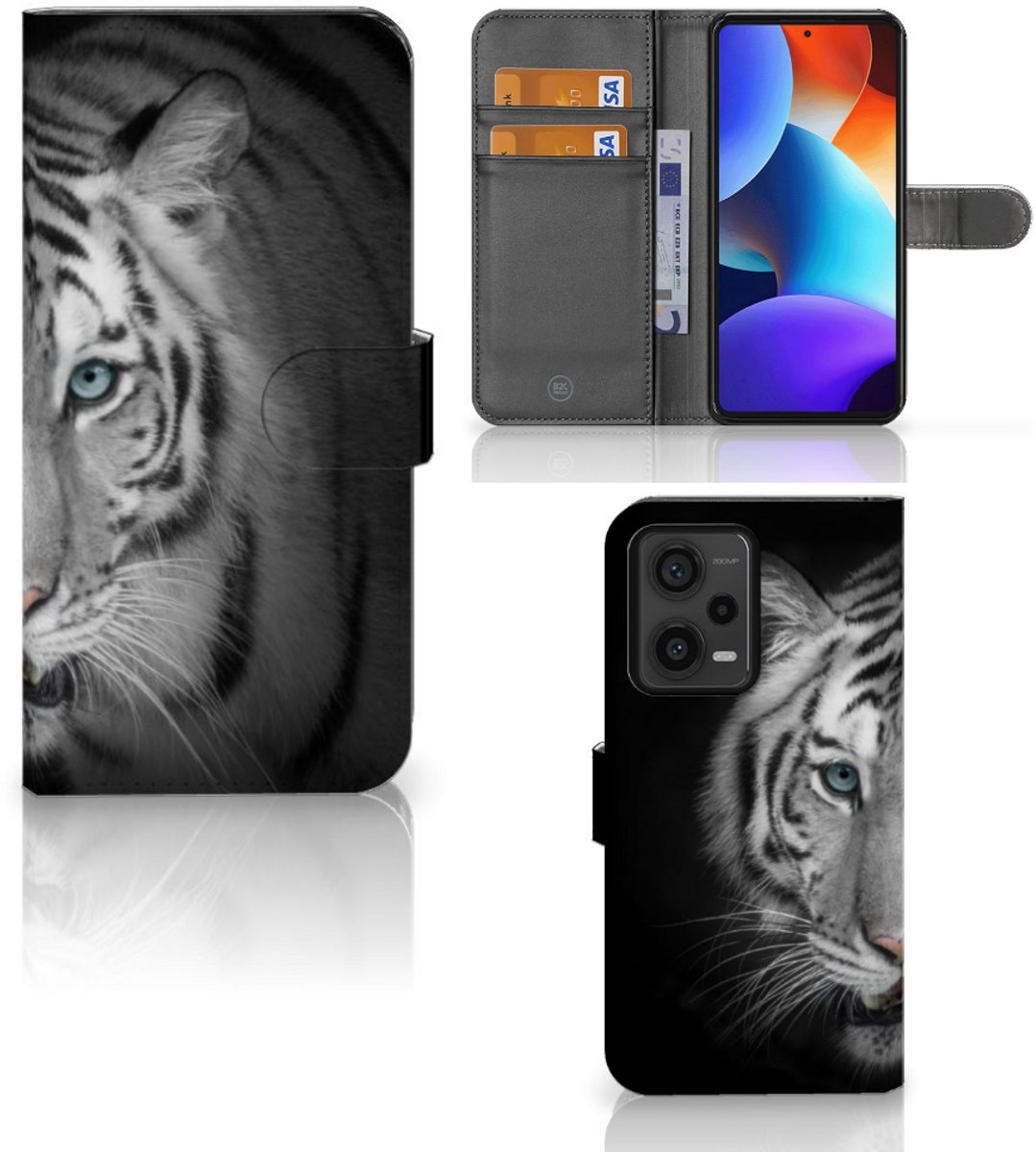 Xiaomi Redmi Note 12 Pro Plus Telefoonhoesje met Pasjes Tijger
