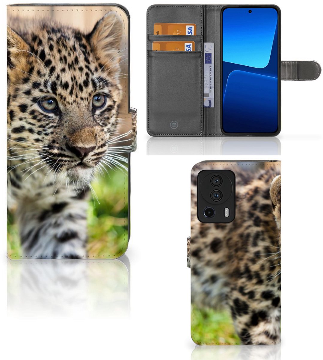 Xiaomi 13 Lite Telefoonhoesje met Pasjes Baby Luipaard