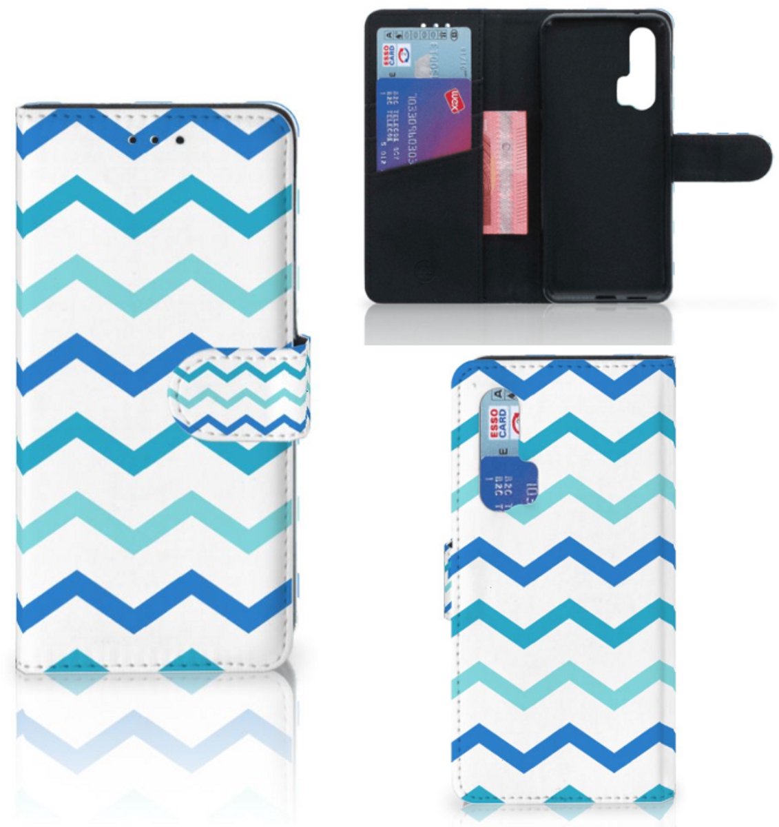 Honor 20 Pro Telefoon Hoesje Zigzag Blauw