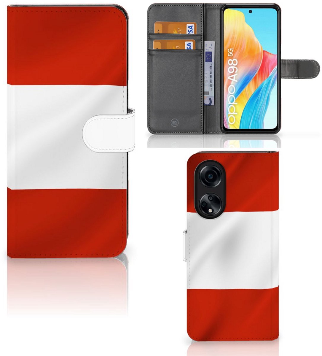 Book Case voor OPPO A98 5G Bookstyle Case Oostenrijk
