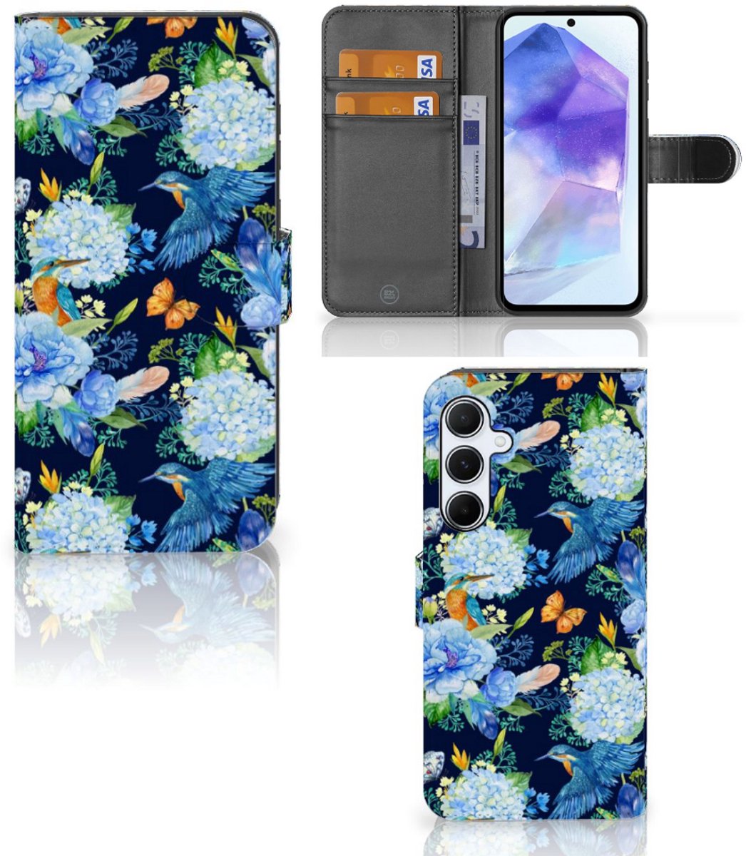 Telefoonhoesje met Pasjes voor Samsung Galaxy A55 IJsvogel