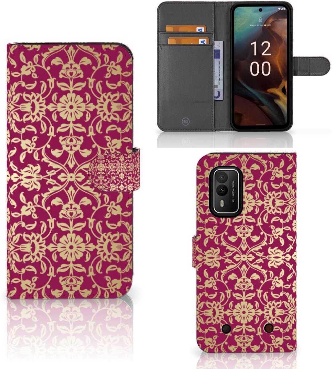 Wallet Case Nokia XR21 Barok Pink