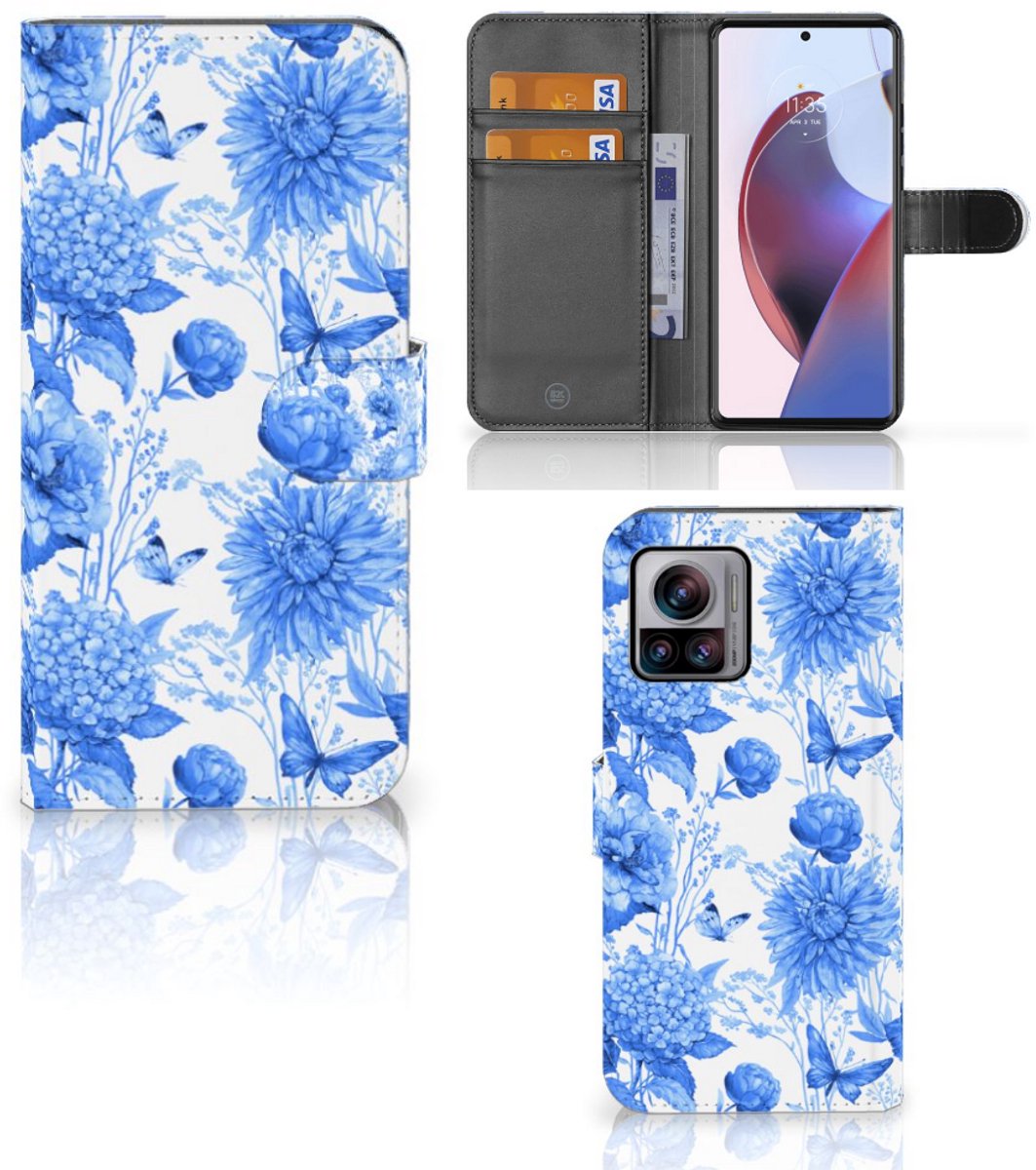 Hoesje voor Motorola Edge 30 Ultra Flowers Blue