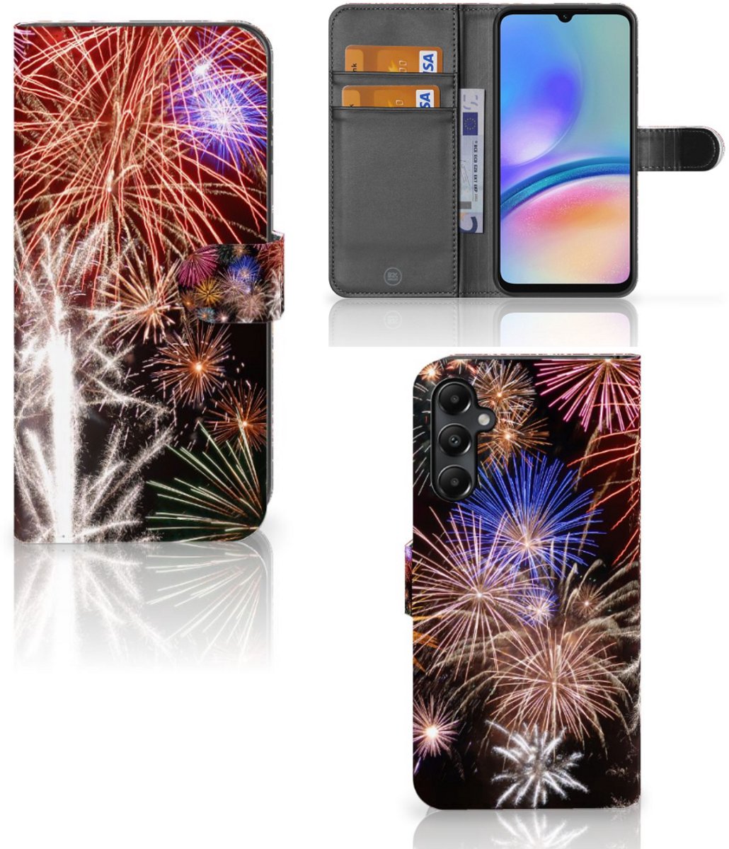 Samsung Galaxy A05s Wallet Case met Pasjes Vuurwerk