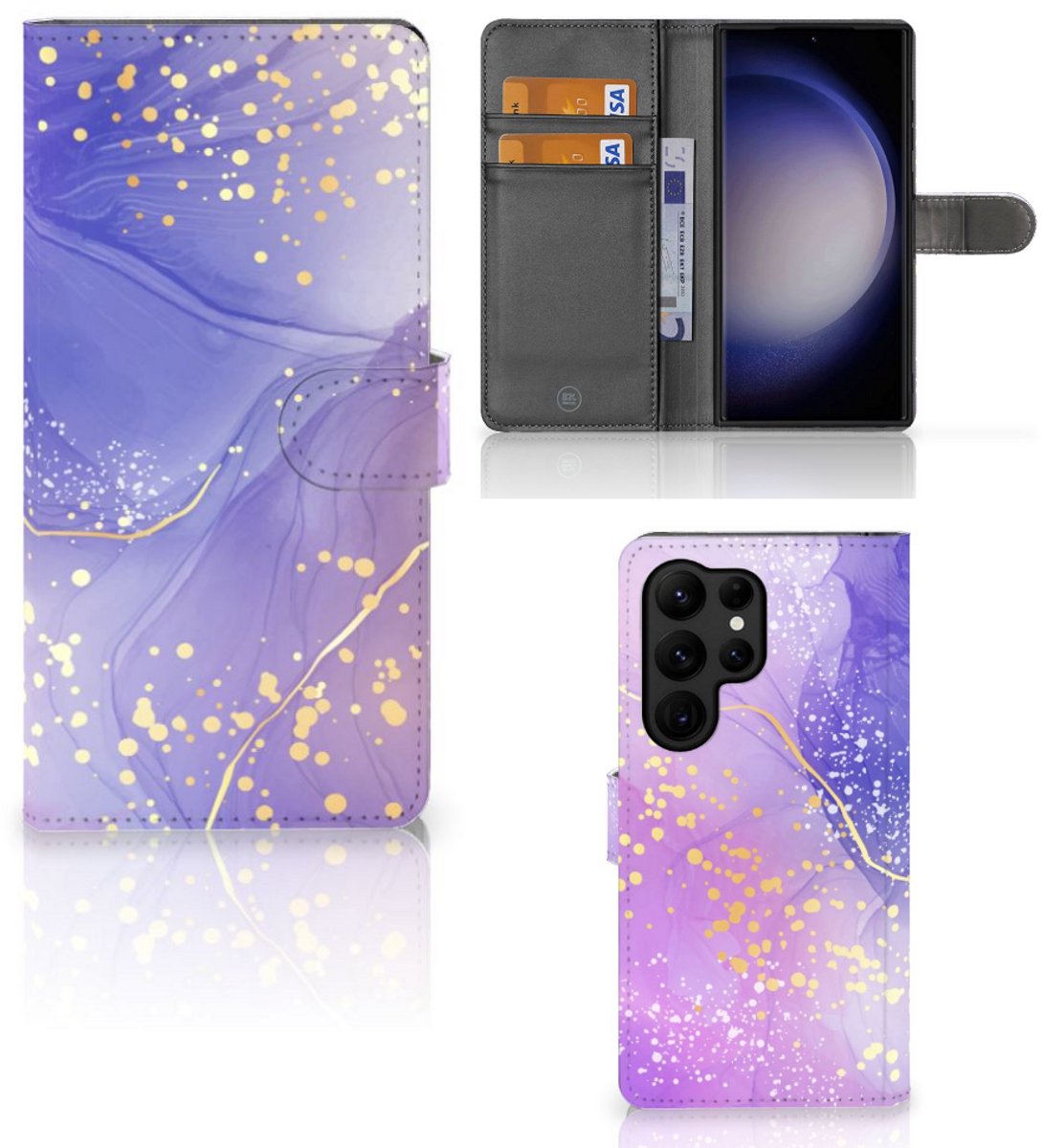 Hoesje voor Samsung Galaxy S23 Ultra Watercolor Paars