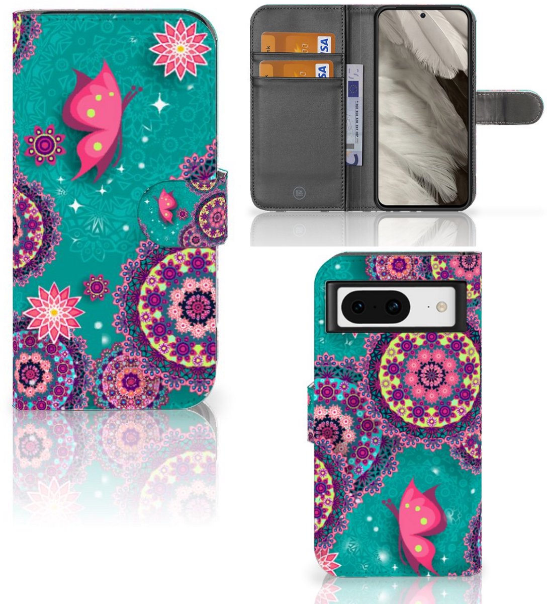 Google Pixel 8 Hoesje Cirkels en Vlinders