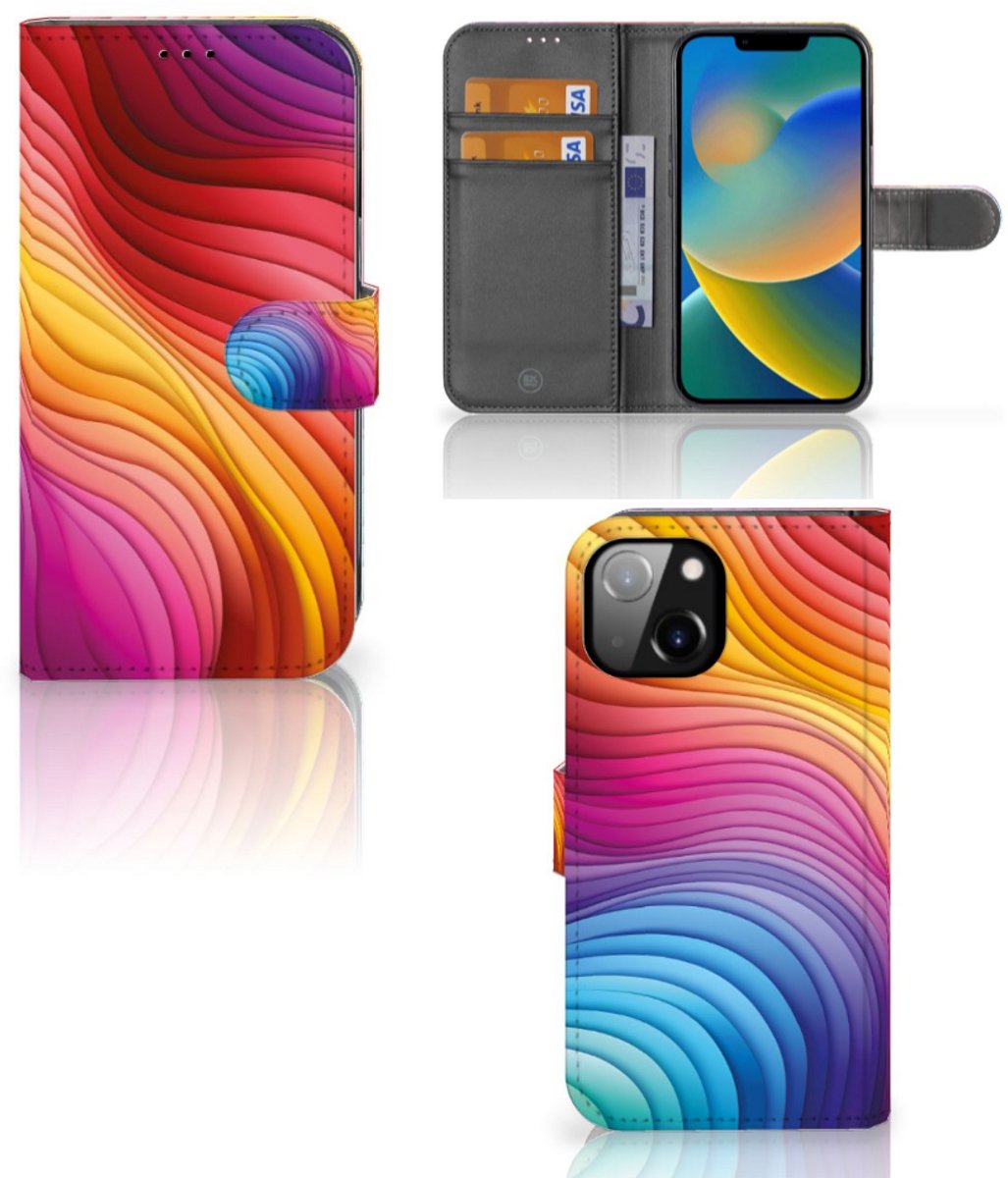 Book Case voor Apple iPhone 14 Regenboog