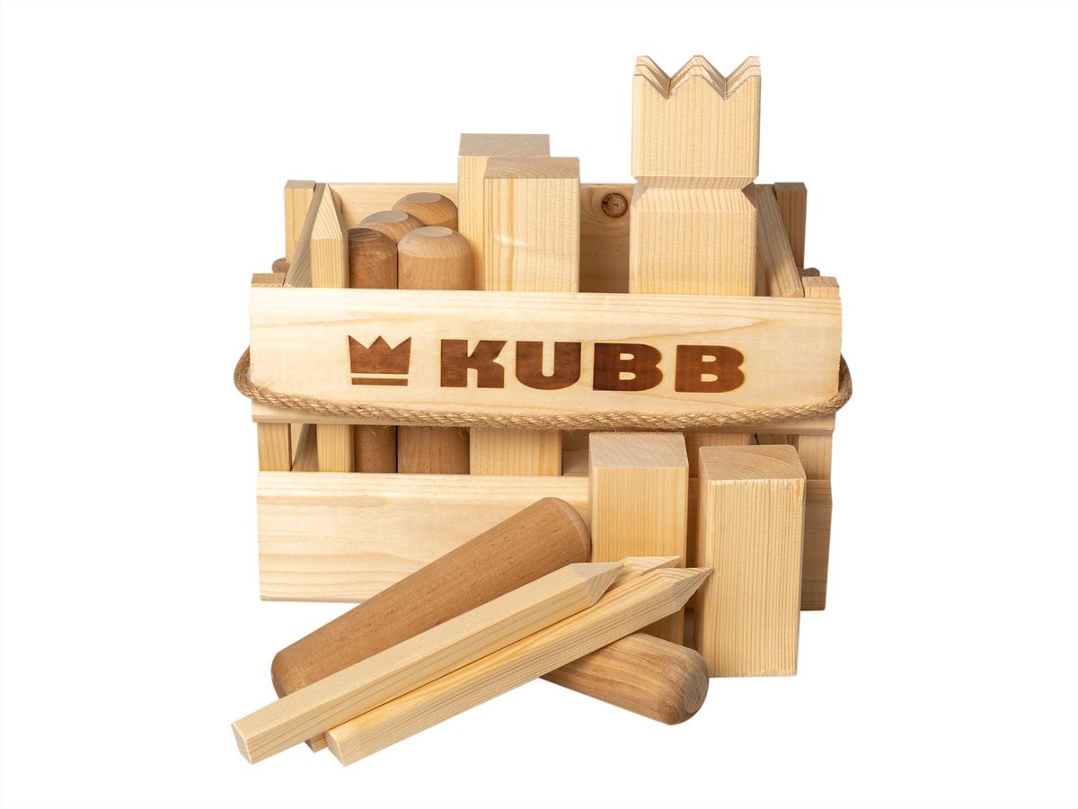 Tactic Kubb – Vang- en werpspel – Origineel Zweeds Werpspel In Luxe Houten Draagkist – Duurzaam Grenenhout — afbeelding 6