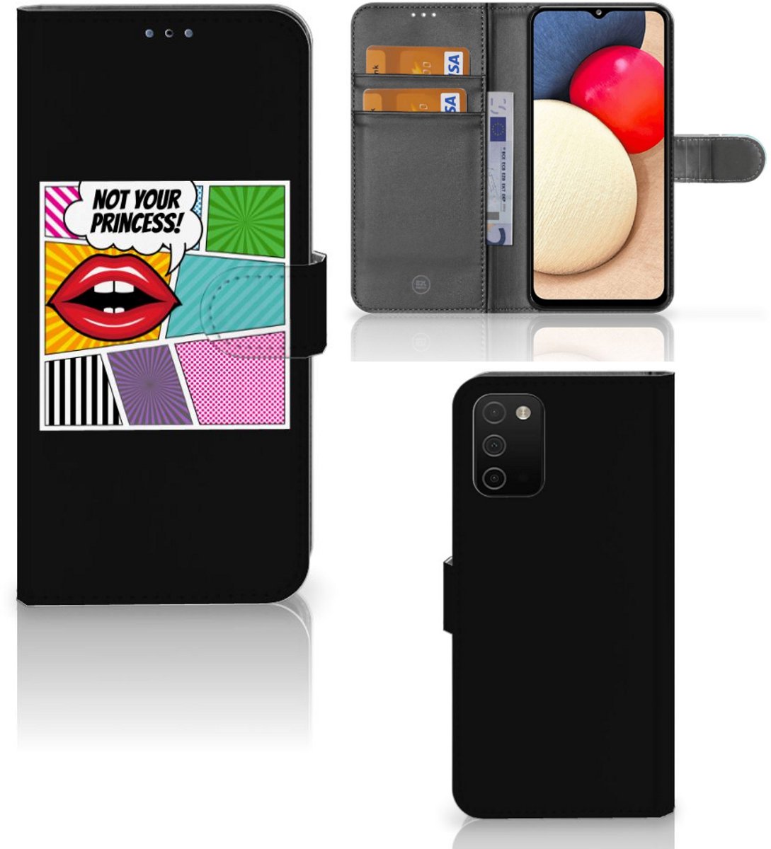 Samsung Galaxy A03s Wallet Case met Pasjes Popart Princess