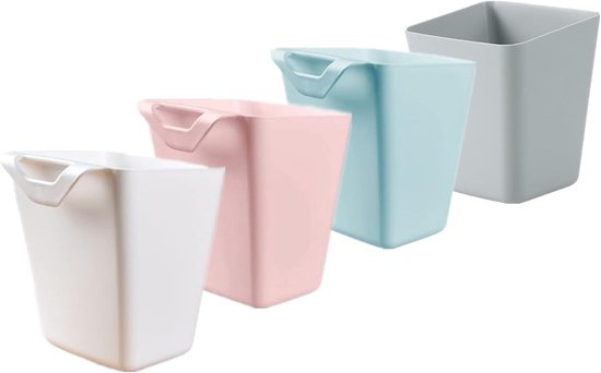 4 Stuks Hangende Bekerhouders voor Trolley, Opbergbakjes voor Keuken en Make-up, Multifunctionele Opbergcontainers in 4 Kleuren, Ideaal voor Organisatie en Ruimtebesparing
