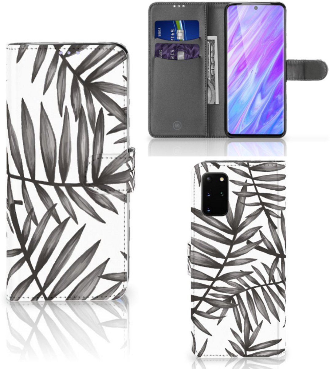 Samsung Galaxy S20 Plus Hoesje Leaves Grey