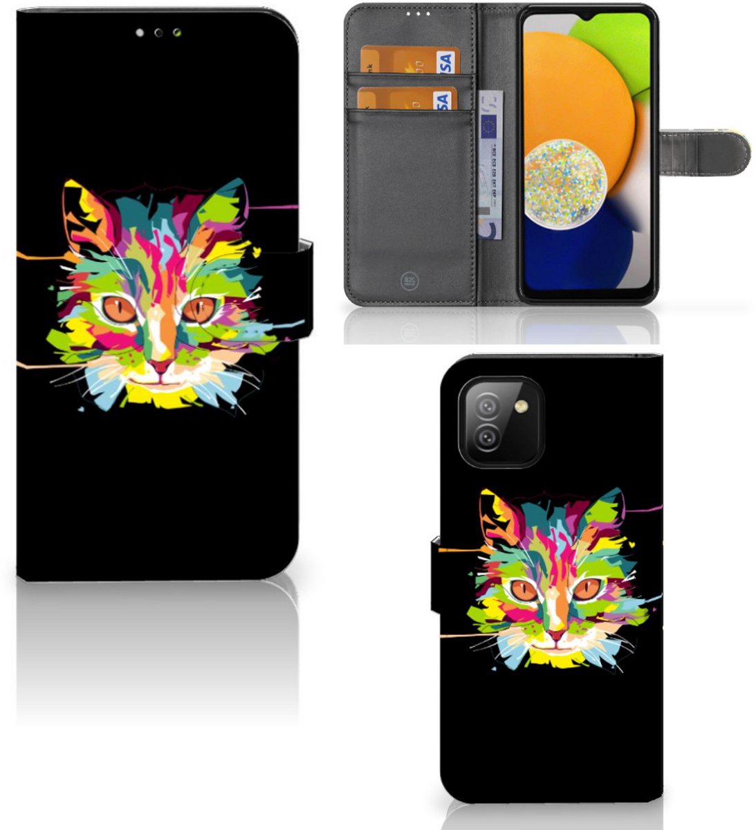 Samsung Galaxy A03 Leuk Hoesje Cat Color