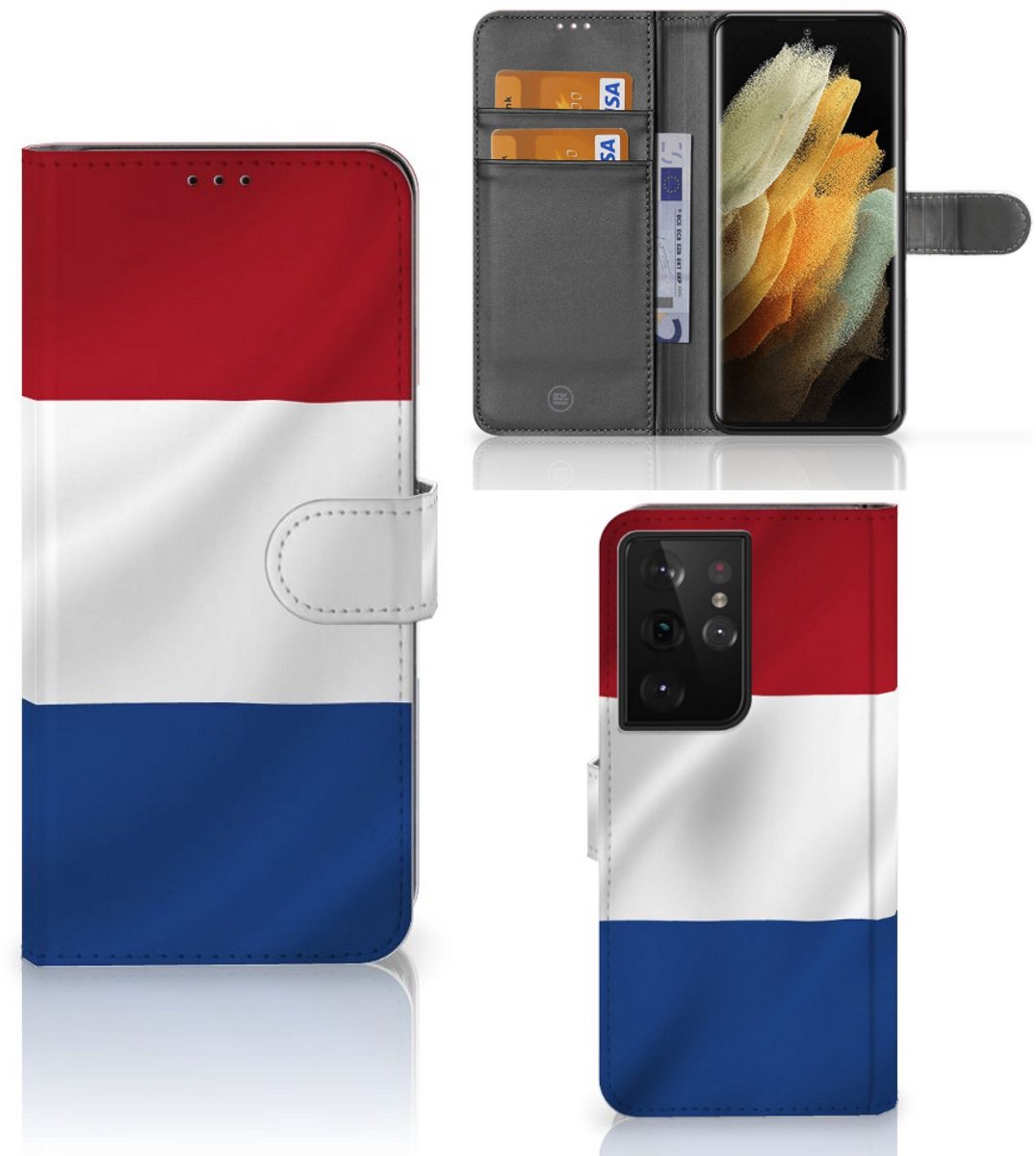 Samsung Galaxy S21 Ultra Bookstyle Case Nederlandse Vlag