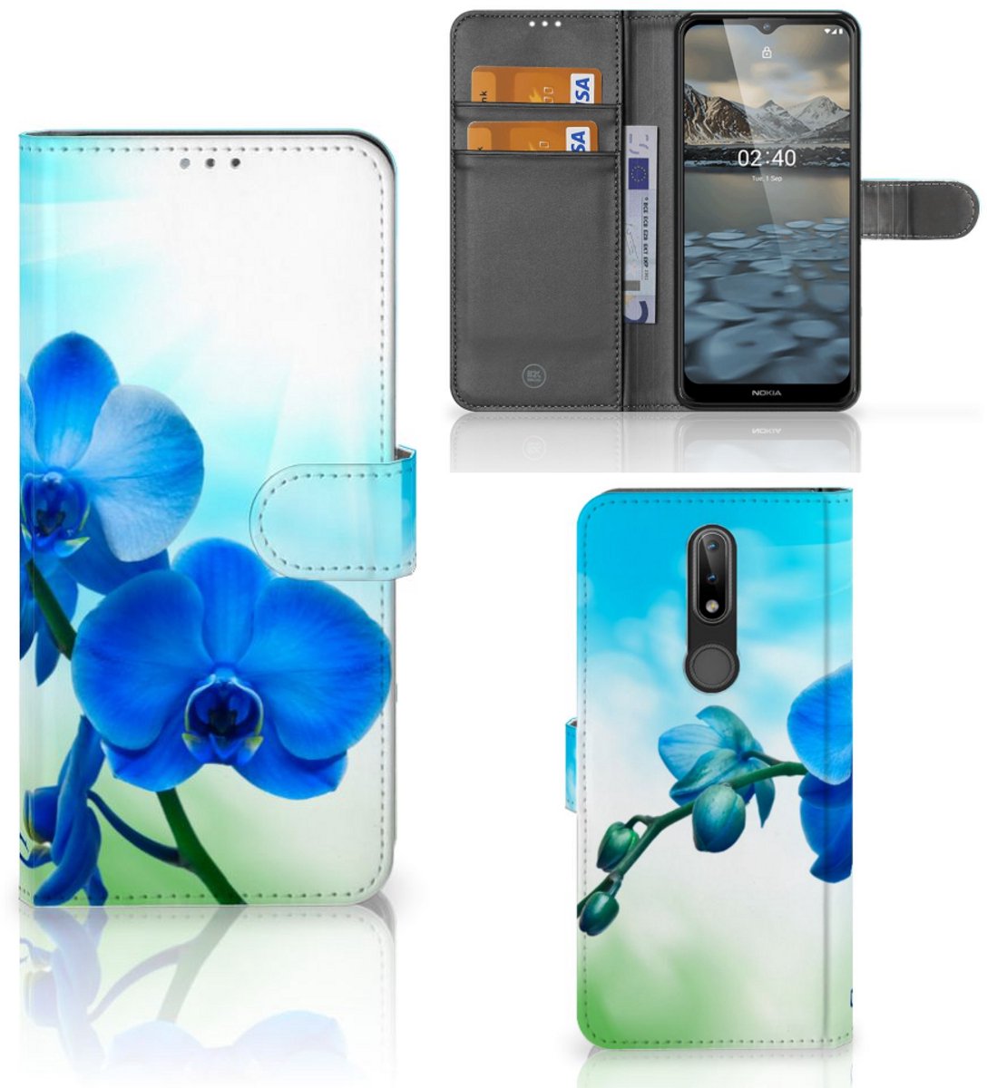 Nokia 2.4 Hoesje Orchidee Blauw - Cadeau voor je Moeder