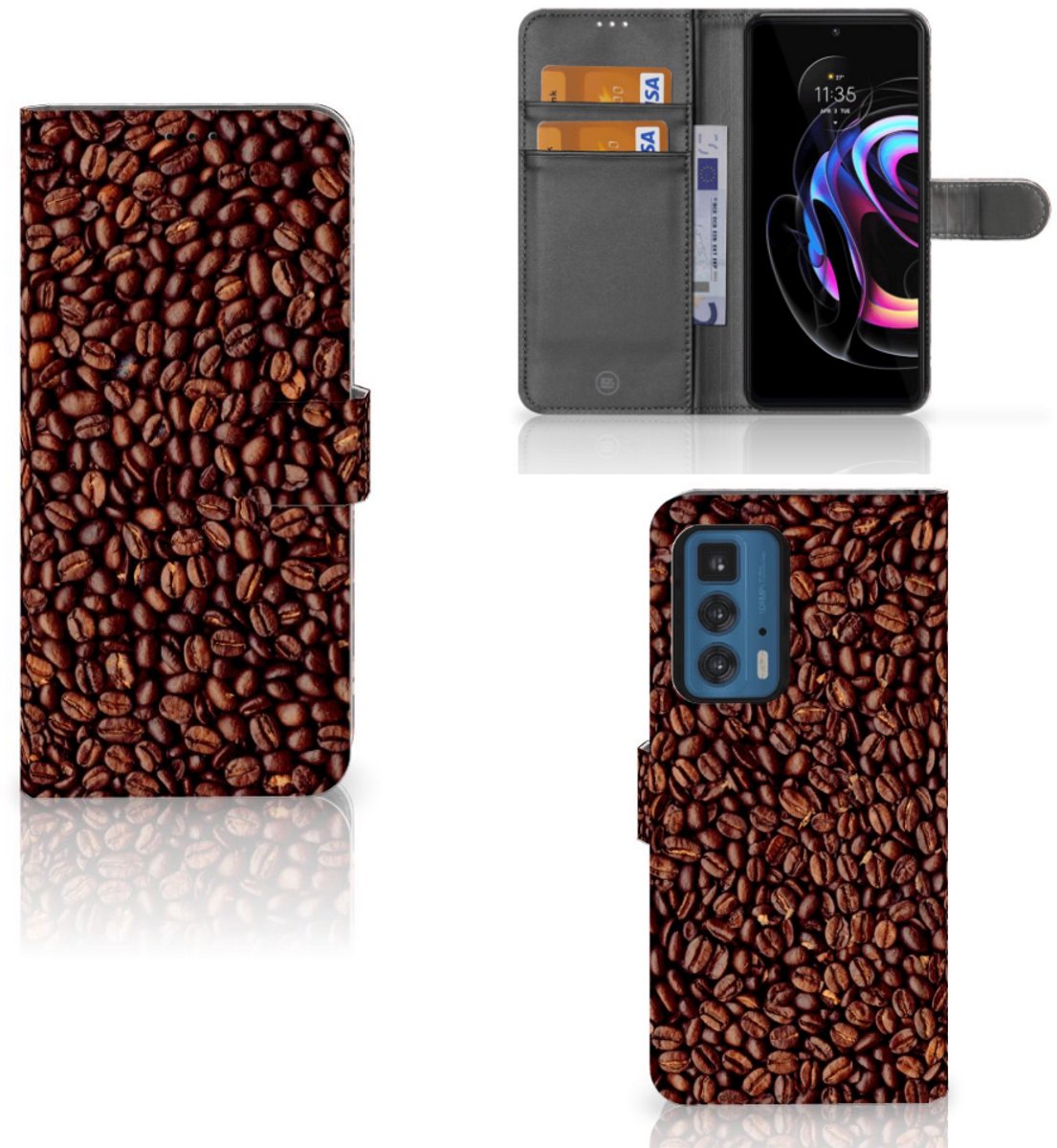 Motorola Edge 20 Pro Book Cover Koffiebonen