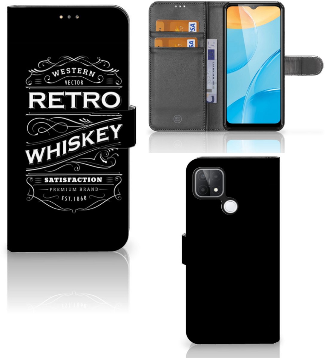 Book Case voor OPPO A15 Book Cover Whiskey