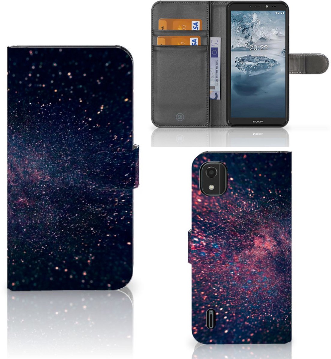 Nokia C2 2nd Edition Book Case Stars