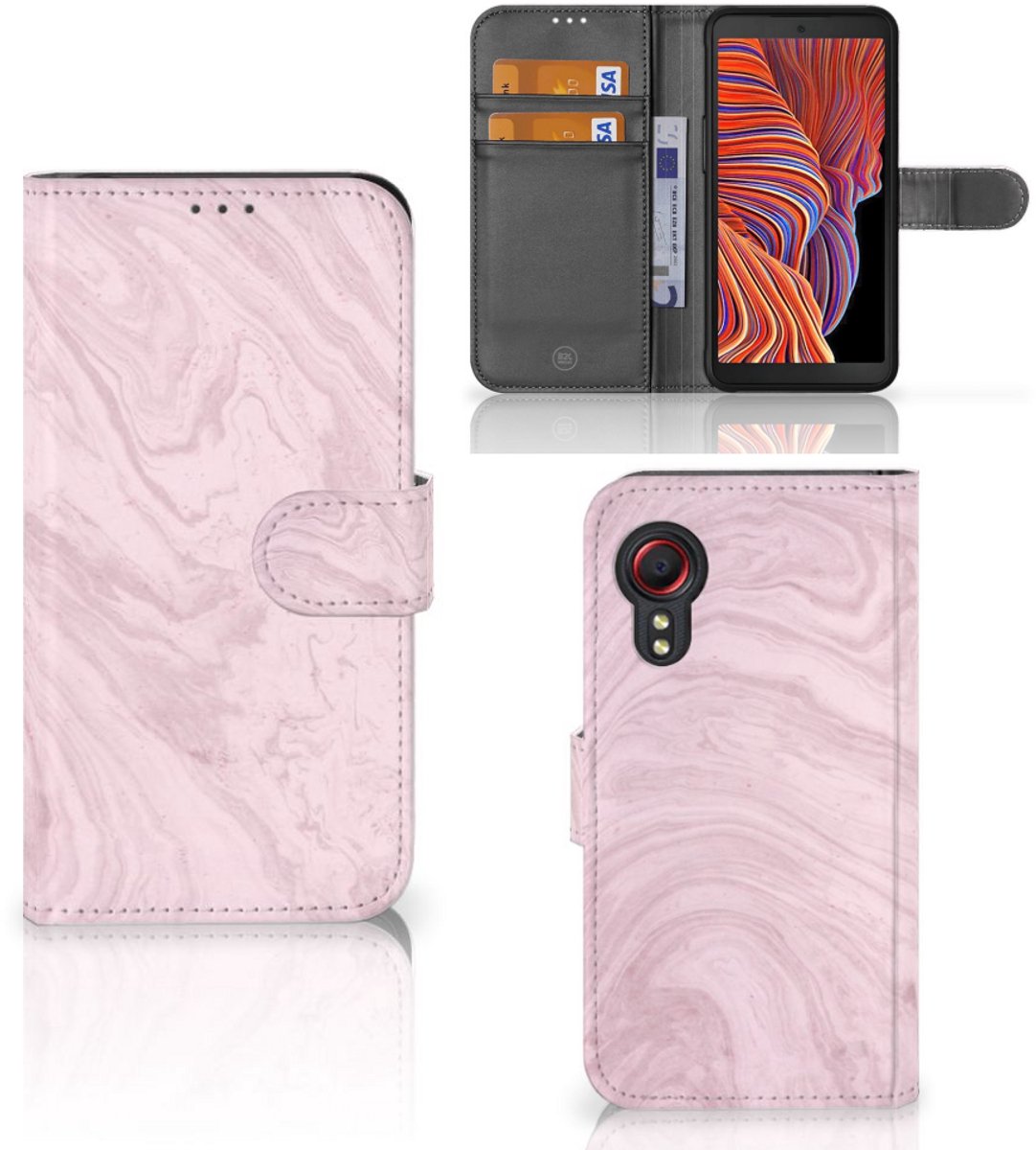 Samsung Galaxy Xcover 5 Bookcase Marble Pink - Origineel Cadeau Vriendin