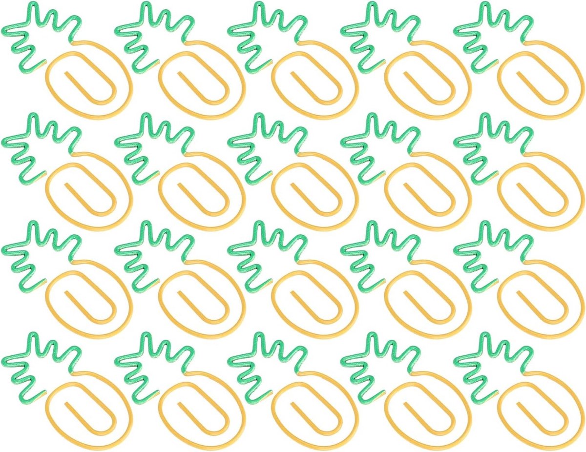 20 Stuks Ananasvormige Paperclips voor Documentorganisatie, Kantoor- en Schoolbenodigdheden, Creatieve Boekenleggers